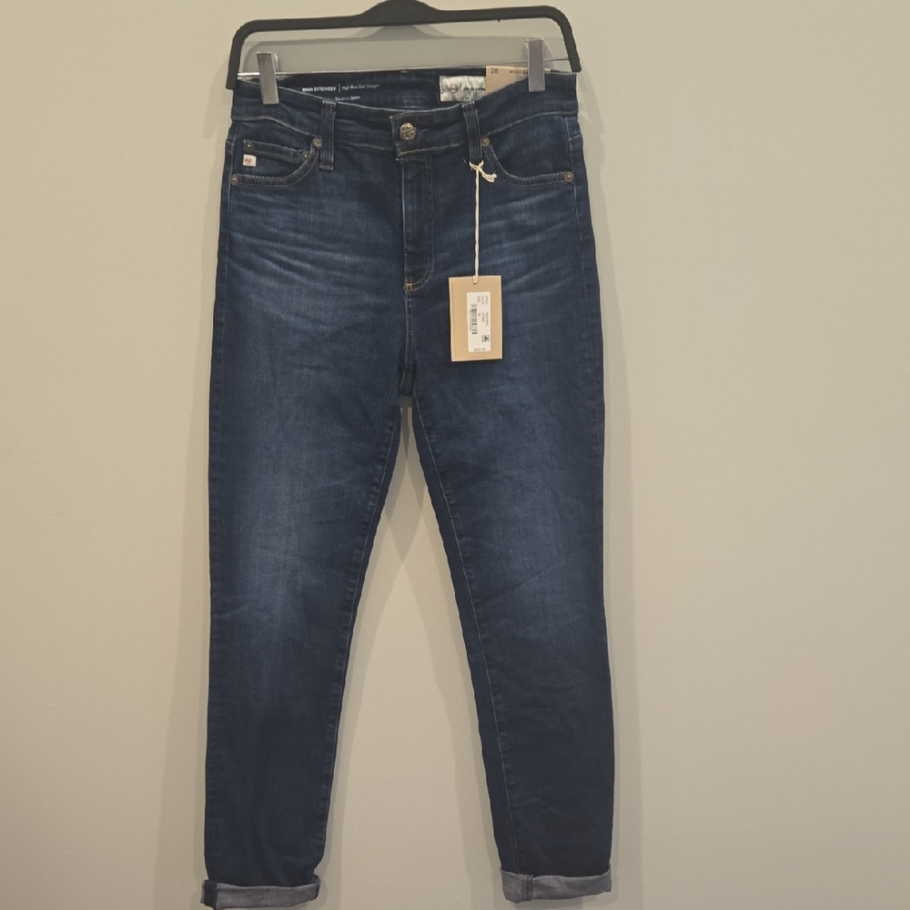 NWT AG Adriano Goldschmied Dark Blue Ankle Jeans Size 28